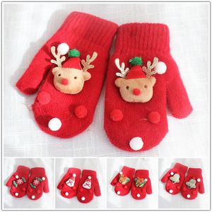 Пять пальцев перчатки рождественские зима теплые мягкие толстые вязаные рукавицы Рождественские лосей лос