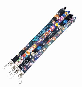 Мядшники мобильного телефона подбрасывают японскую аниме манга Sword Art Online Lanyard для Keys ID Credit Bank Card Обложка держателя значков для ключей BlackPack 100 шт.