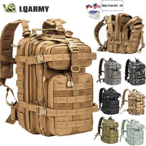 Backpack Style Bagmen Military Tactical 1000D Polyester 30L 3P Softback Bagna da caccia per campeggio per escursioni impermeabili per esterni 220723