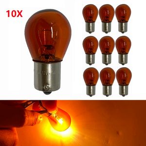 Yeni 10pcs S25 BAU15S Amber Py21W Araç Tail Işıkları 1157 Bay15D 21/5W Araç Ters Yedek Sinyal Durdur Fren Ampul 1156 P21W DC 12V