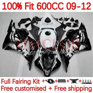 Honda CBR600 için OEM gövdesi CBR 600F5 600 RR CC F5 09-12 gövdeli 146no.11 CBR-600 CBR600RR 09 10 11 12 CBR 600RR 600CC 2009 2011 2011 2012 2012 Enjeksiyon Fairings Graffiti Siyah