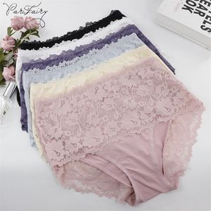 PariFairy Super Big Size Sexy Lace Underwear Women High Waist Knickers Panties Mesh Lingerie Seamless Briefs 3XL 4XL 5XL 220425