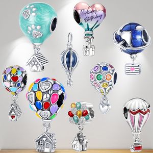925 Pandora için Gümüş Kolye Takılar Orijinal Kutu Sıcak Hava Balon Dreamer Global Boncuklar Avrupa Boncuk Takımları Bilezik Kolye