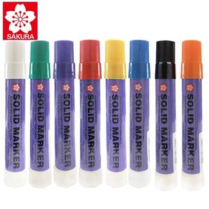 8pcs Japonya Sakura Katı Marker Endüstriyel Kalem XSC DRY Çelik Plaka Su Yağı Yüzeyi Çok İşlevli Kalem 210226