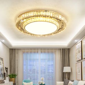 Яркие хрустальные светодиодные люстра освещение для спальни гостиная кабинет домашнее золото Современное украшение круглый потолочный светильник