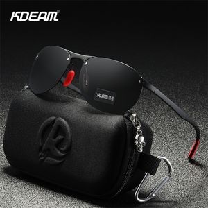 KDEAM Randlose ovale Herren-Sonnenbrille, polarisiert, TR90-Material, Rahmen, TAC-Polarisationslinse, weiche Gummi-Fußabdeckung, 220725