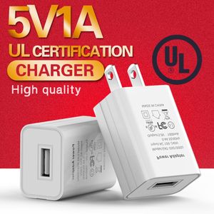 Adattatore di alimentazione da viaggio portatile UL/FCC/CE per caricatore da muro USB 5V 1A per caricabatterie universali per telefoni cellulari