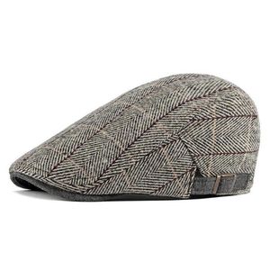 Beralar Erkek Soy Cap Retro Style Men Peaki Blinder Spaper Şapka Pamuk Ekose Bere 55-60cm Yüksek Kalite 2022 Visor BT0067Berets