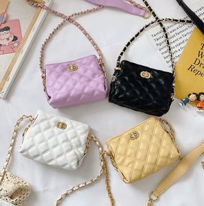 Children's HandBag Candy color PU chain bag Small Diamond accessories bag Girl's crossbody bags