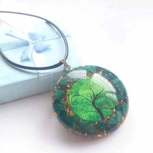 Подвесные ожерелья Orgonite Energy Green Malachite Tree of Life Orgone Chacra Healing Collece Packagependen