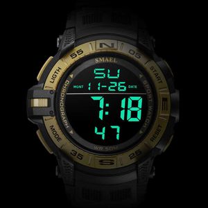 Цифровой спорт для мужчин 50 м водонепроницаемый будильник авто дата оранжевый браслет мужские часы военные
