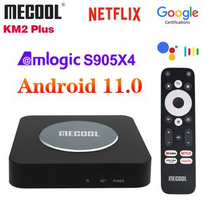 Mecool KM2 Plus Android TV Kutusu 4K Amlogic S905X4 2G DDR4 Ethernet WiFi Çok Streamer HDR TVBox Ev Medya Oynatıcı Set Üst Kutu Dolby Google Voice Uzaktan Denetleyici