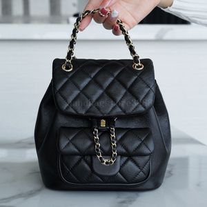 Zaino Mini Duma 22c Borsa di lusso in alta pelle firmata Diamond Borsa in pelle bovina Pochette semplice Cera ad olio