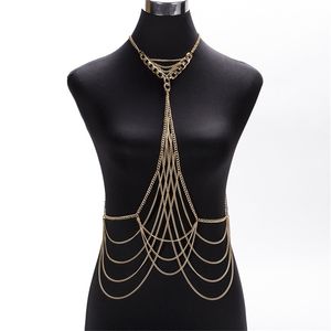 Роскошная мода сексуальная сеть по талии Золотая серебряная цепь тела.