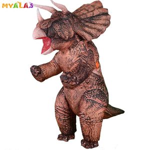 Кукольный костюм талисмана надувной динозавр T-Rex Halloween костюмы для взрослых детей женщин мужчины минет трицератопс полное тело карнавал талисман