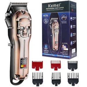 Оригинальный Kemei Barber Machine Professional Hair Trimmer Electric Pro Clipper Lithium Ion Beard Cutting 220624