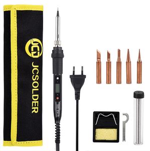 soldering iron electric solder irons JCD 908S 80W Welding Solder tools temperature adjustable kit pure copper tips Ceramic heater set