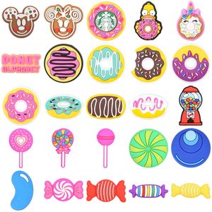 Tatlılar Sevimli Lolipop Meyve Craft Ayakkabı Aksesuar için Şeker Donut Charms