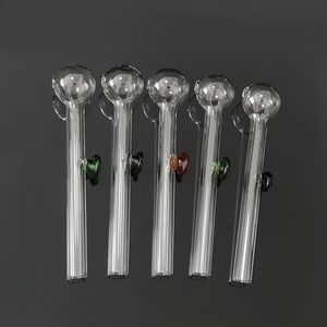 Bubbler per bruciatore a nafta Tubi di vetro Tubo da fumo spesso da 4,7 pollici Chiodo in vetro colorato Pipa per bruciare pirex con piedini bilanciati per gorgogliatore Tabacco Narghilè Bong