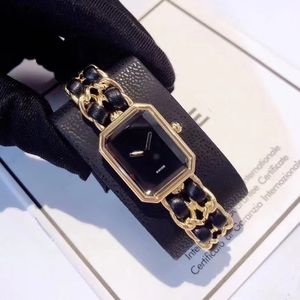 Relógios femininos dropshipping com mostrador de 16 mm, ouro/preto, corrente de torção, relógio feminino de quartzo, relógio de pulso elegante montre de luxe