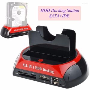 Enclosures Multifunctional HDD Docking Station Dual USB 2.0 2.5  3.5 Inch IDE SATA External Box Hard Disk Drive Enclosure Card ReaderHDD