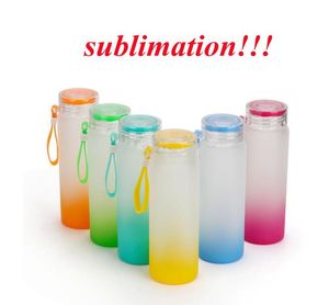 17 oz süblimasyon su şişesi 500ml buzlu cam su şişeleri gradyan boş bardak içecek eşya fincanları c0622g02
