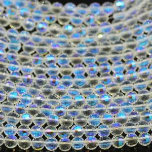 Diğer Zhubi Kaplamalı Cam Yuvarlak Top 6/8/10/12mm Yüzlü Kristal AB Clear Boncuklar El Sanatları Yaşam Mücevher Yapımı DIY Dekorasyon Wynn22