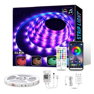 Şerit Işıkları RGB 5m 10m 20m DC12V Müzik Senkronizasyonu Renk Bluetooth Uygulama Kontrolü LED Bant Aydınlatma Uzaktan Kumanda ile Aydınlatma