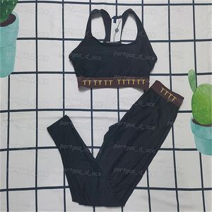 Черные печатные трексуиты женские летние спортивные спортивные наряды йоги мягкий жилет Леггинсы бегающие бюстгальтер топы брюки лотард