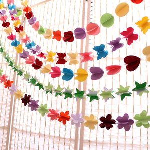 Decorazione per feste Fiori di carta appesi Cuore Stella Forma di farfalla Ghirlanda artificiale Compleanno Decorazioni per matrimoni Fornitori di eventi