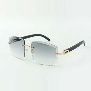 Mais novo estilo designers high-end sunglasses 3524022, alta qualidade lente de corte natural preto templos de madeira óculos, tamanho: 58-18-135mm
