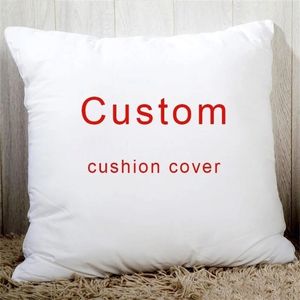 Custom Cushion Cover Wedding Pictures Choose Your Text Or Image 18" Personalized Pillow Case For Sofa Bed Chair Window Seat 220622
