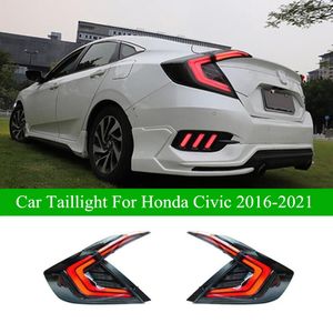 Car LED Dynamic Turn Signal Tail Light For Honda Civic Taillight Assembly 2016-2021 Rear Running Brake Reverse Lights Automotive Accessories