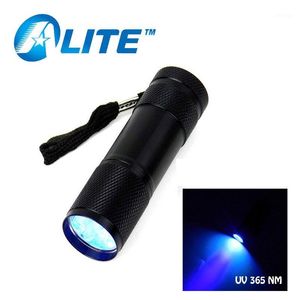 Taşınabilir Mini 9LED Ultraviyole Işık Torch 395nm veya 365nm Glue Curing için LED UV