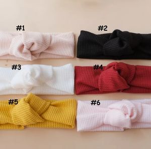 Детский оголовье Waffle Fabric Bow повязка на голову дети одинокие узлы повязки девочек аксессуары младенческие головы обернуть новорожденных