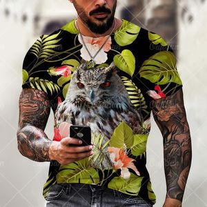Erkek T-Shirt Orman Hayvan Serisi Yaz 3D Baskı T Gömlek Erkekler Tatil Seyahat Plaj Parti Giysileri Moda Kısa Kollu Boy Tees 6XL