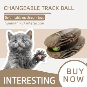 Cat Toys Magic Organ Scratch Board Giocattolo giradischi con campana sonora Gatti Grinding Claw Climbing Frame Rotondo ondulatoGatto
