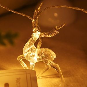 Şeritler sevimli geyik led ip ışığı ren geyiği atmosfer fener pili kapalı ev dekorasyon tatil partisi doğum günü festivali şeritler şeritli