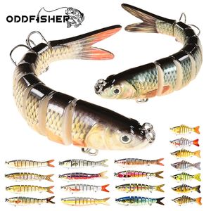 Oddfisher 1014 cm Balıkçılık Cazibesi Eklemli Batan Wobbler Pike Swimbait Crankbait Alabalık Bas Balıkçılık Aksesuarları Mücadele Yem 220711