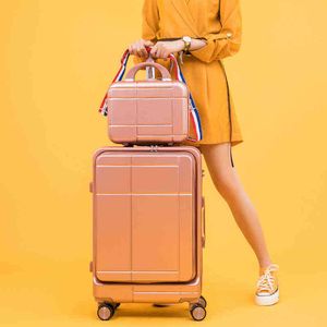 Travel Luggage Set Women Trolley Case '' 'Carry Ons Clobing Rolling Spinner Wheels Innovation Sag с ноутбуком J220708 J220708