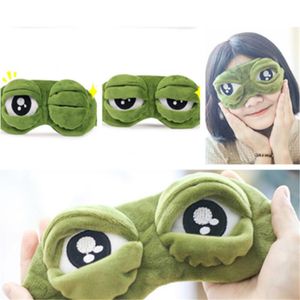 Beralar 1pc Sad Frog Uyku Maskesi Göz Feribuzu Peluş Göz Kapağı Seyahat Seyahat Hediye Göz Göz Bağlama Sevimli Yamalar Karikatür Kid Adultberets için Uyuyor