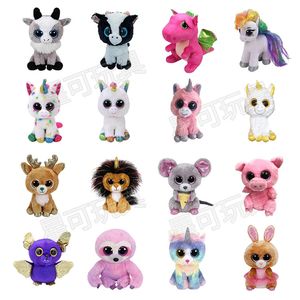 64 Designs 15 cm Ty Big Eyes Plush Toys Spot Cut Cat Unicorn Leopard Ty Plushs Infantil Doll Factory Factory Wholesale