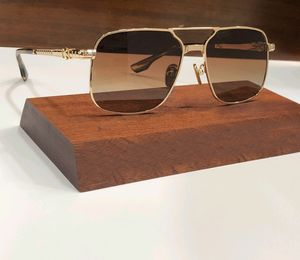 Homens de sol polarizado Metal Gold/Brown Shaded for Summer Sun Shades Gafas de Sol Glasses Protecção UV com caixa