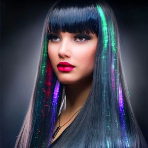 Светодиодные флэш -косы Женщины красочные светящиеся волосы зажимы Barrette Fiber Harepin Light Up Party Bar Night Toys Decor C0628x03
