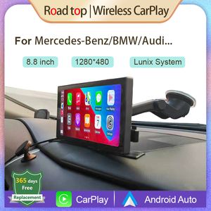 8.8 Inç Evrensel Kablosuz Carplay Araba PC Ekran Mercedes Benz BMW Audi Için Android Otomatik Ayna Bağlantı Bluetooth USB Arka Kamera