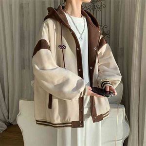 Пальто мужской весенней и осенью капюшона модный бренд свитер дизайн чувства красивой одежды свободная куртка