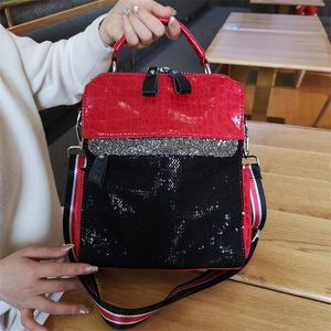 Вечерние сумки женщины хрустальные сумки роскошные плечо черные красные блестки с узором кожа кожа лоскутные сумочки дамы с кроссовым мешковином