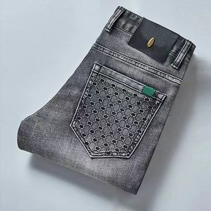 Jeans masculinos de grife, moda, luxo, fino, elástico, marca, calças de negócios, calças de estilo clássico, jeans masculino, calças de lazer, jardas grandes