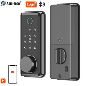 Tuya Bluetooth Mobile Kilit Açma Parmak İzi Manyetik Şifre Akıllı Kapı Kilidi Anahtarsız Giriş 220704