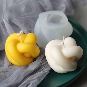 3D Magic Knot Ball Silikon Aromatherapie Kerze DIY Wachsform Seifenform Kuchendekoration 220629